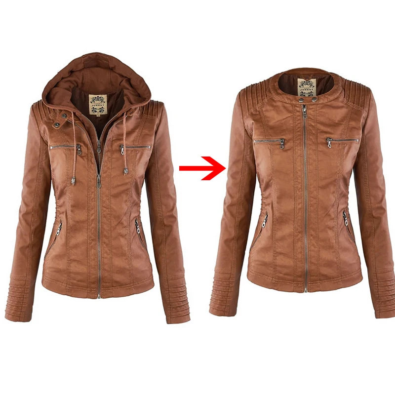 Women's Winter Faux Leather Jacket